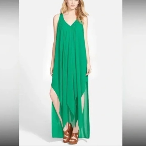 Michael Kors Dresses & Skirts - 💕Michael Kors Jade Green Flowy Sleeveless Dress With Slip Size S